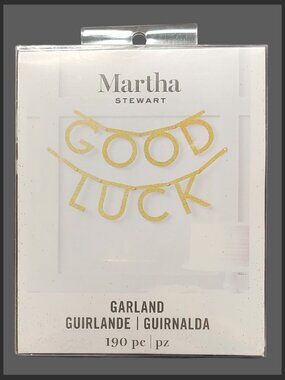 NIP Martha Stewart 'Create Your Own' Garland / Banner - 190pc Gold Glitter - DIY